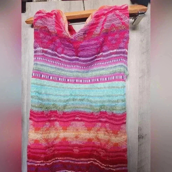 Lauren Ralph Lauren Rainbow Indian Tribal Linen Sleeveless Sweater Dress PXS - Picture 9 of 11